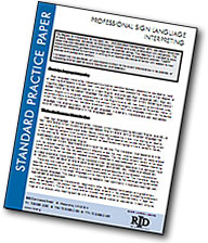 RID Standard Practice Paper